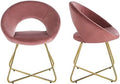 Blue Velvet Accent Arm Chair with Golden Metal Frame Legs W788346