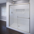Bypass Framed Shower Door with Brushed Nickel W943