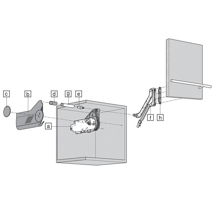 20L2500.N5 AVENTOS HL Face Frame Cabinet Lift Mechanism Set Zinc Plated G5709