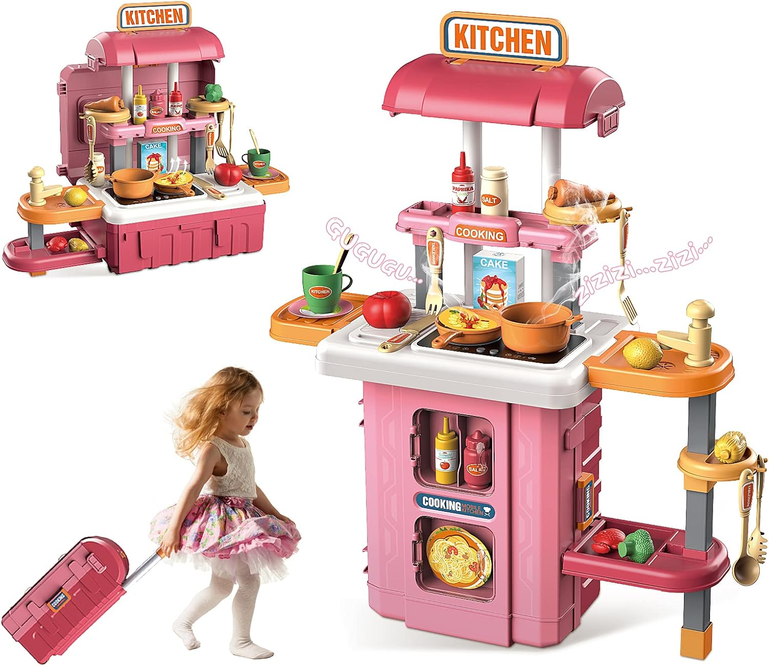 Green 49 PCS Kitchen Playset Travel Suitcase E582892