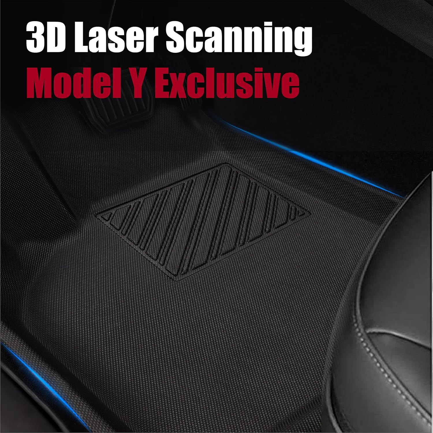Waterproof Anti-Slip Custom Fit Cargo Liner Trunk Mat for Tesla Model Y 7-Seater (1 Pack Cargo Mat + 1 Pack Trunk Mat) H5522
