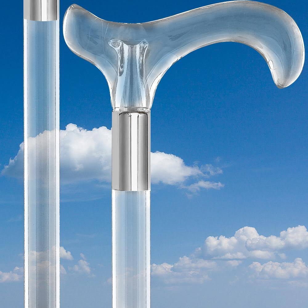 Clear Lucite Handle Walking Cane S725