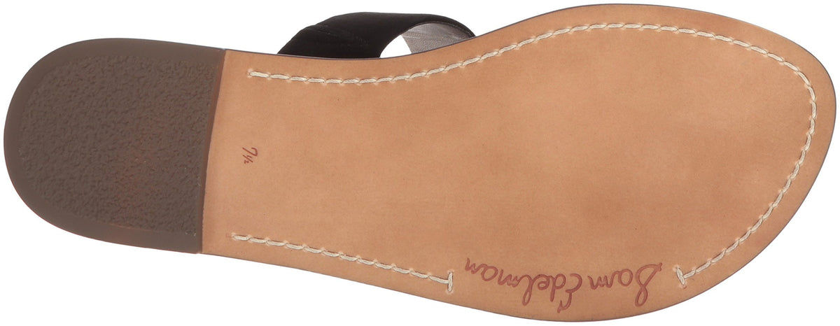 Black Suede Open Toe Flat Slip On Sandals N575