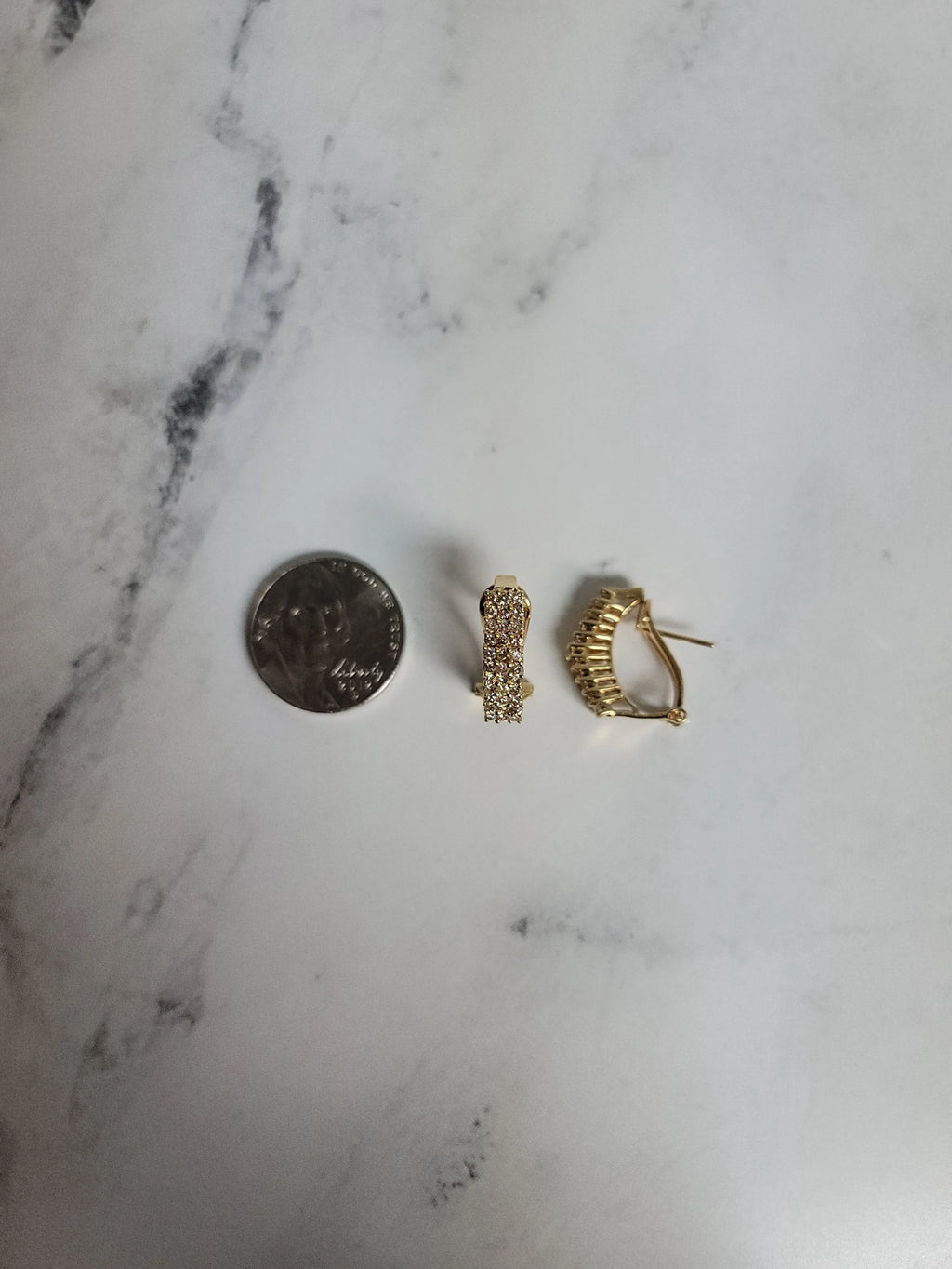 Three Row Diamond Latchback Earrings D96776