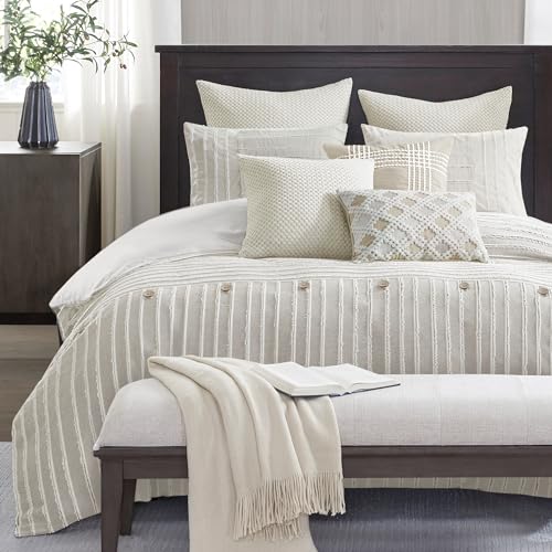 King Ivory Cotton Comforter Set 9 Piece X238843