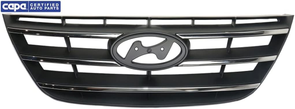 Chrome Shell & Insert Painted Black Plastic Grille Assembly H49603