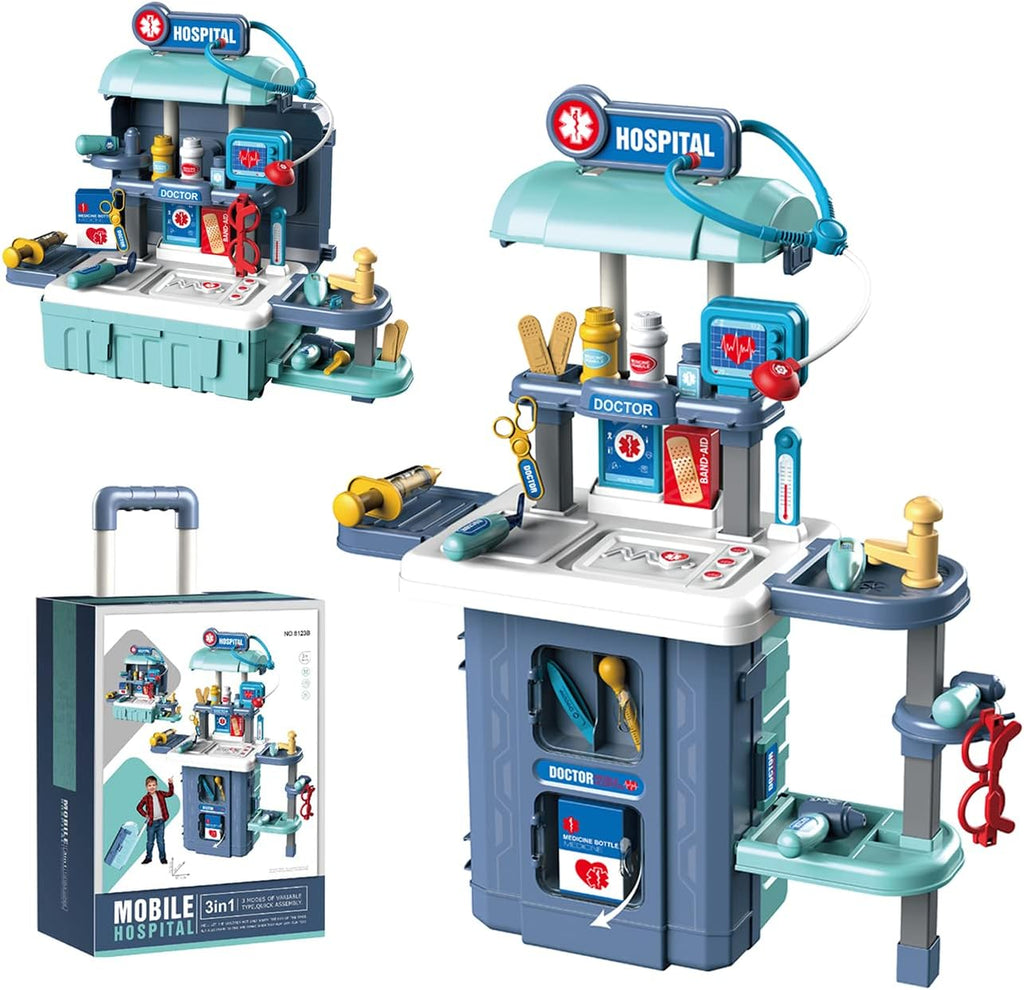 Green 49 PCS Kitchen Playset Travel Suitcase E582892