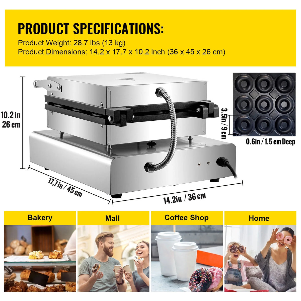 9pcs Electric Donut Maker Machine R135