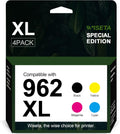 HP 962 962XL Black and C/M/Y Ink Cartridge 4-Pack Remanufactured for OfficeJet Pro 9010 Series A9243
