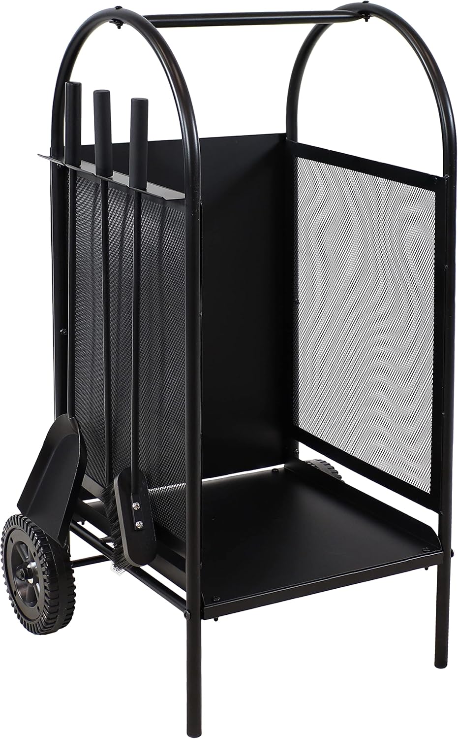 Wrought Iron Firewood Rack with Poker, Shovel and Brush Tools P462