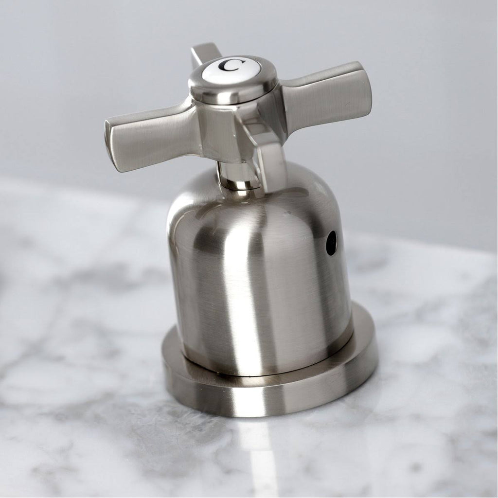 Matte Black Widespread Bathroom Faucet with Brass Pop-Up D271057