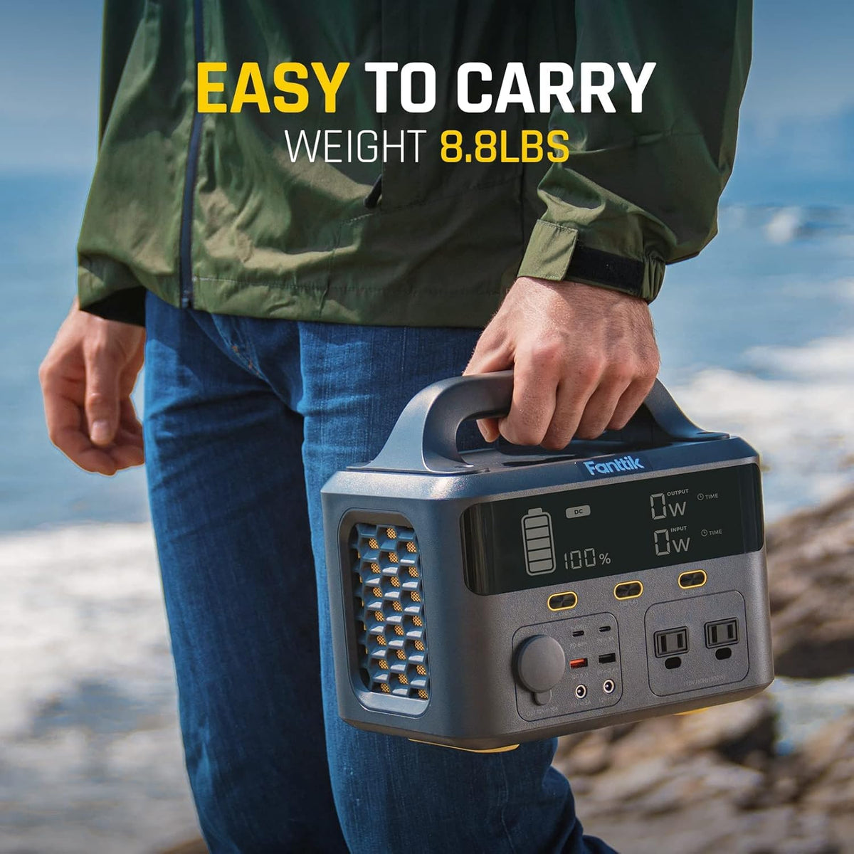 Portable Power Station 299Wh Lithium Battery with 2 AC Outlets Z3896