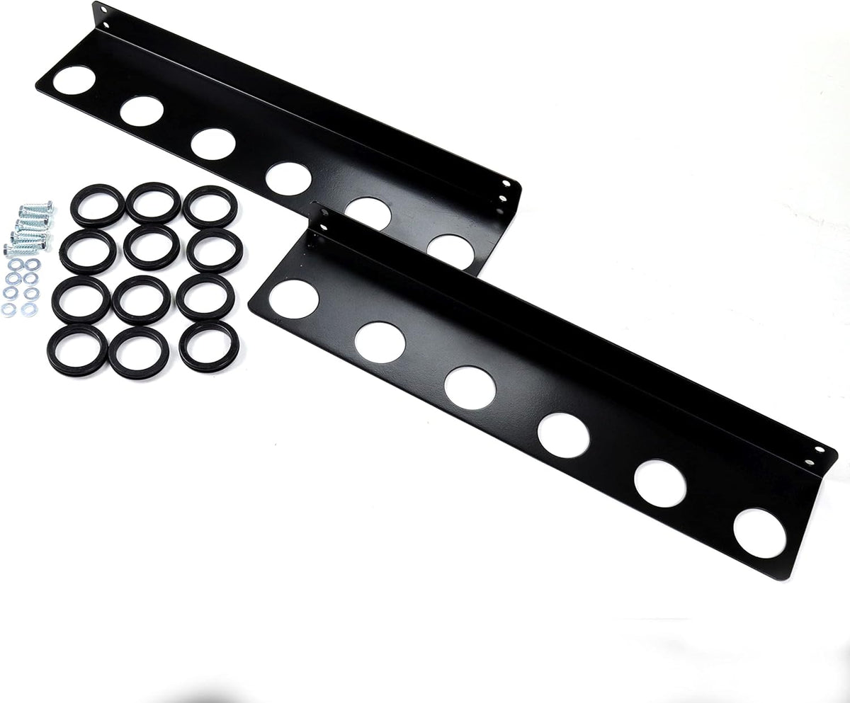 Black Powder Coated Steel Wall Mounted Tool Rack Pack of 2 W2551