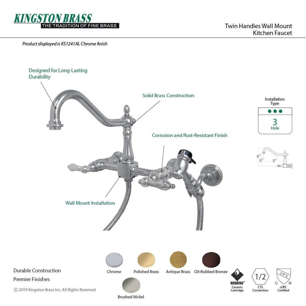 Wall Mount Tub Filler, Matte Black H14373