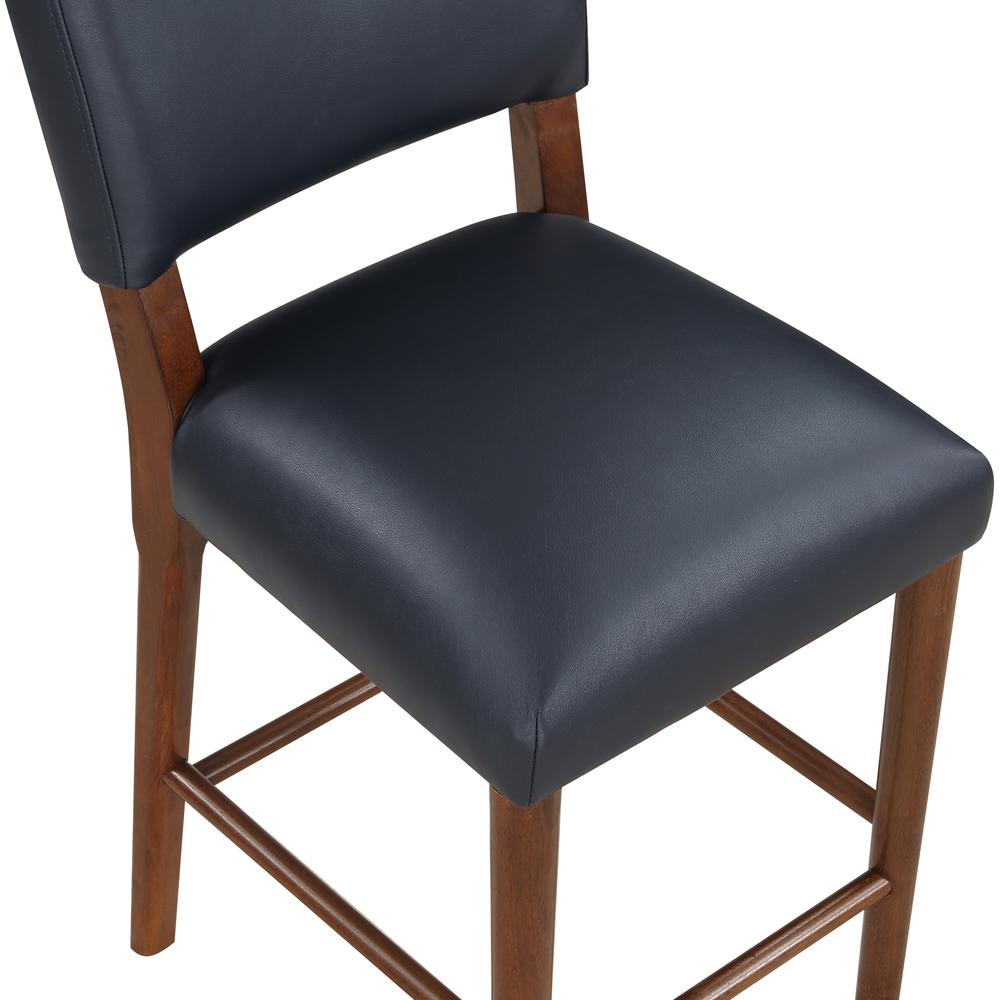 Blue Faux Leather Wood Counter Stool F713417