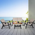 4 Pieces Resin Outdoor Patio Furniture Set with Loveseat, Chairs, Coffee Table N209