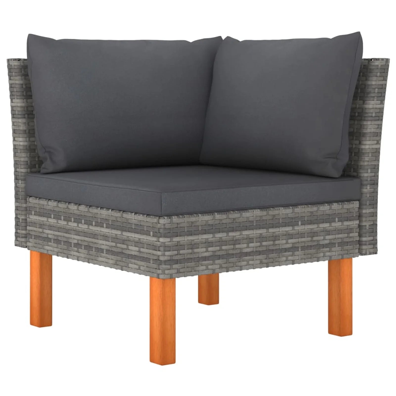 4 Piece Poly Rattan Garden Set with Cushions Gray W8085