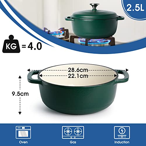 Enameled Cast Iron Dutch Oven Pot with Lid 3-Quart (Red) G125