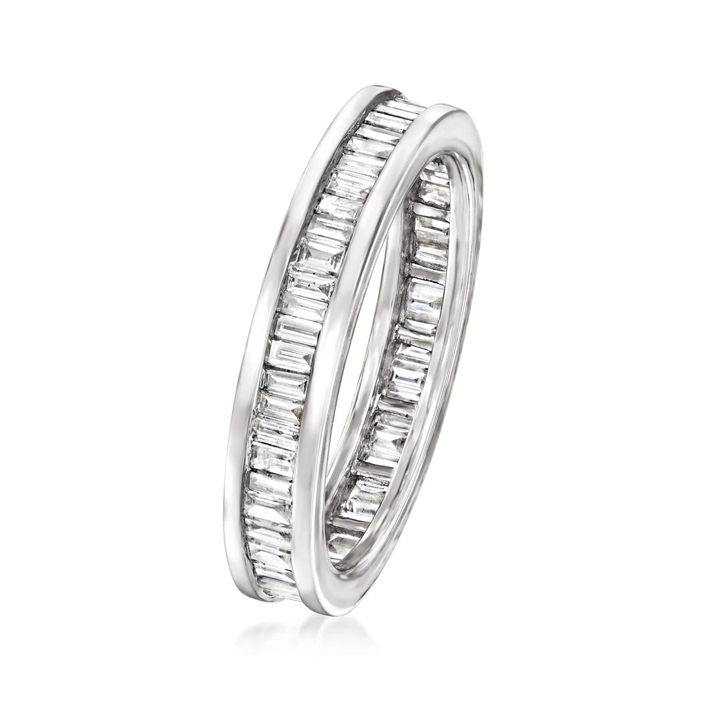 1.00 ct. t.w. Channel-Set Baguette Diamond Eternity Band in 14kt White Gold P6850