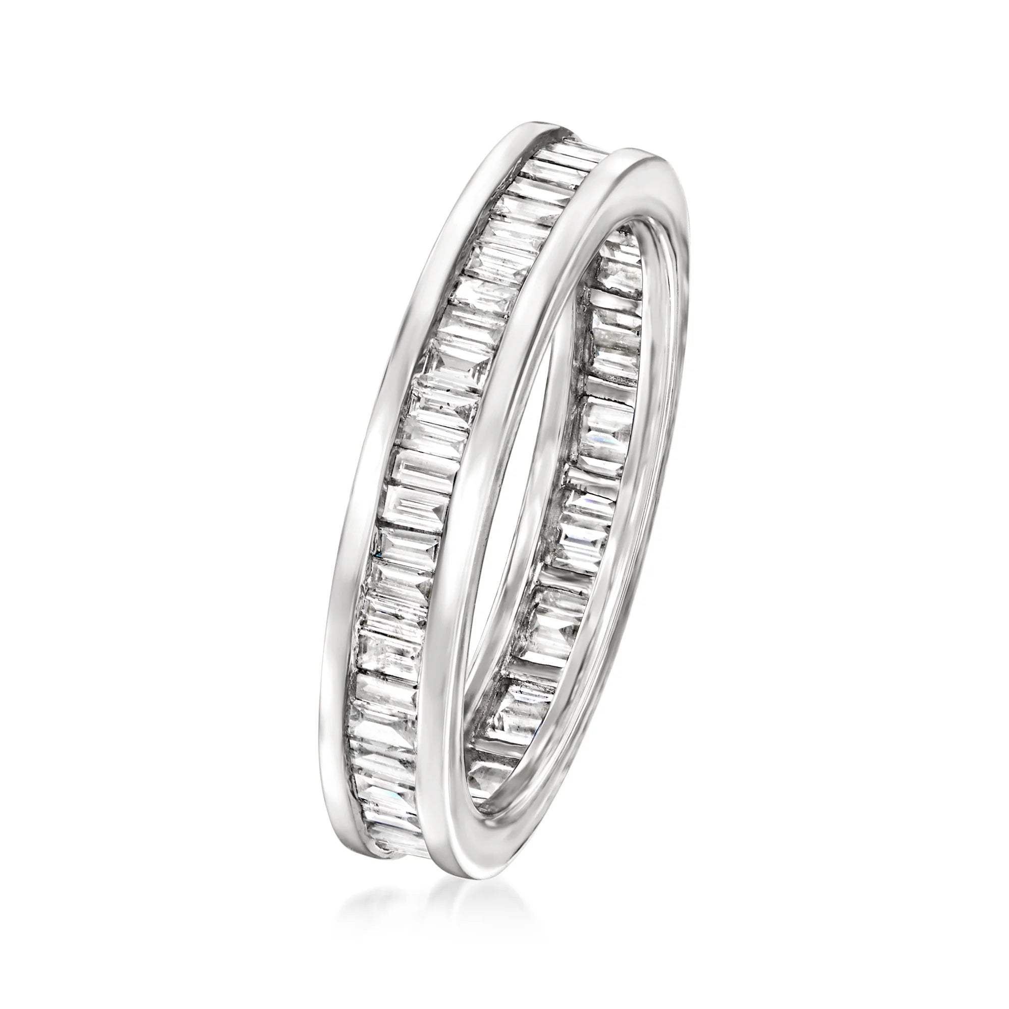 1.00 ct. t.w. Channel-Set Baguette Diamond Eternity Band in 14kt White Gold P6850