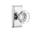 Round Clear Crystal Glass Door Knob, Bright Chrome G57524