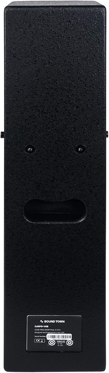Pair of Passive Wall-Mount Column Mini Line Array Speakers with 4 x 5” Woofers, Black K1100