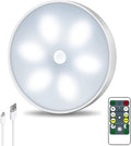 6 Pack Wireless Motion Sensor USB Rechargeable LED Puck Light with Remote V62051