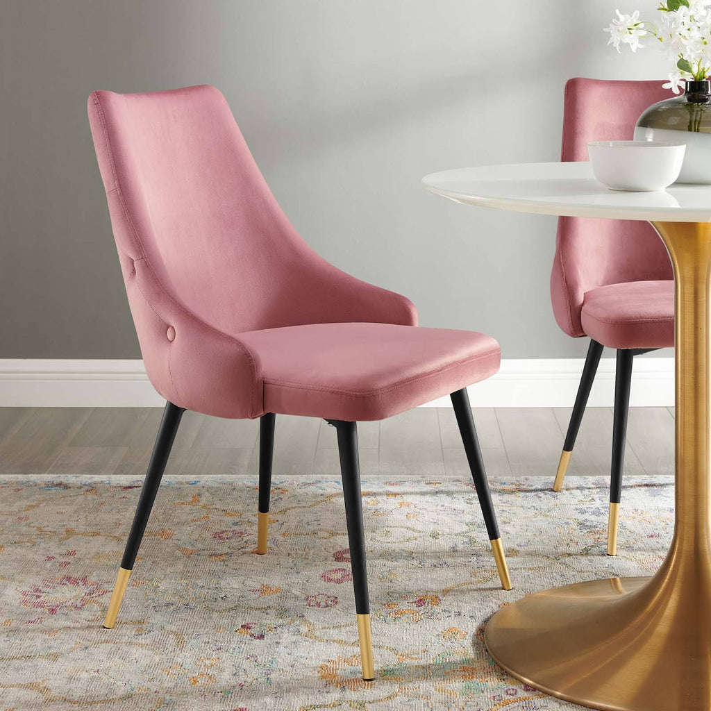 Navy Tufted Velvet Dining Side Chair V42238