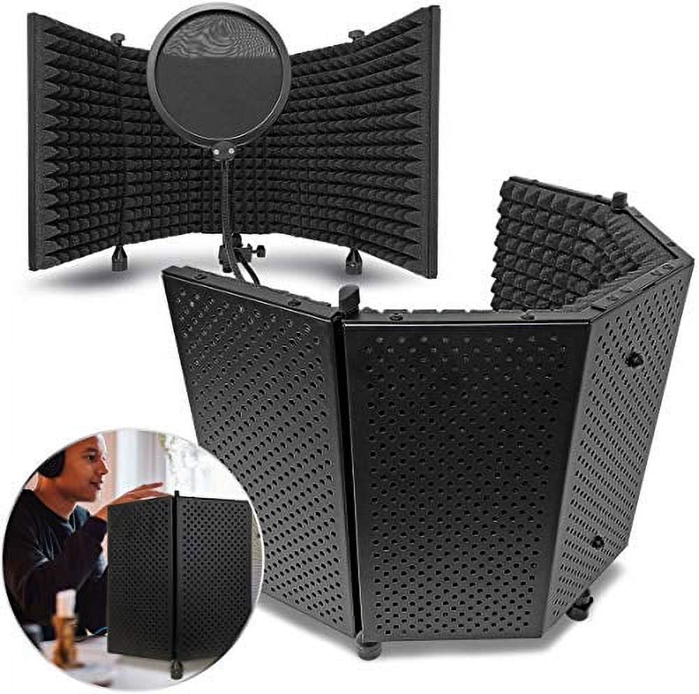 Half Dome Vented Recording Isolation Shield with Desktop Standing Knobs and Microphone Windpop Blocker K39689