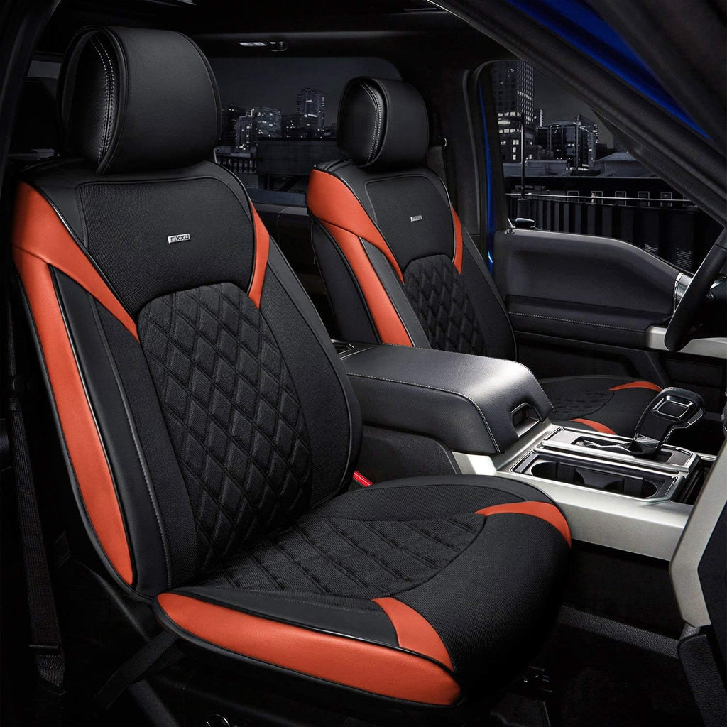 Black with Yellow Accents Rear Seat Covers S35217