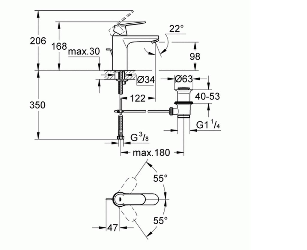 Chrome Basin Mixer L369