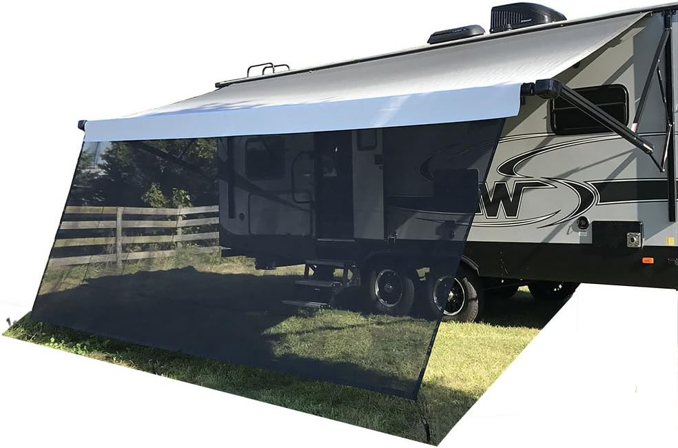 3 Black Mesh RV Awning Sun Shade 9' X 11' Complete Kits O635