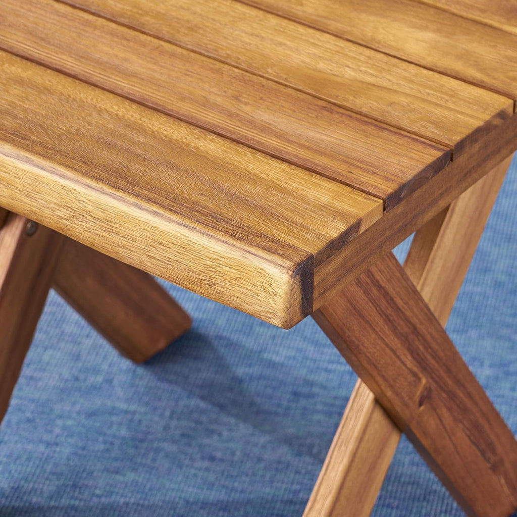 Sandblast Teak Finish Acacia Wood Side Table P296441