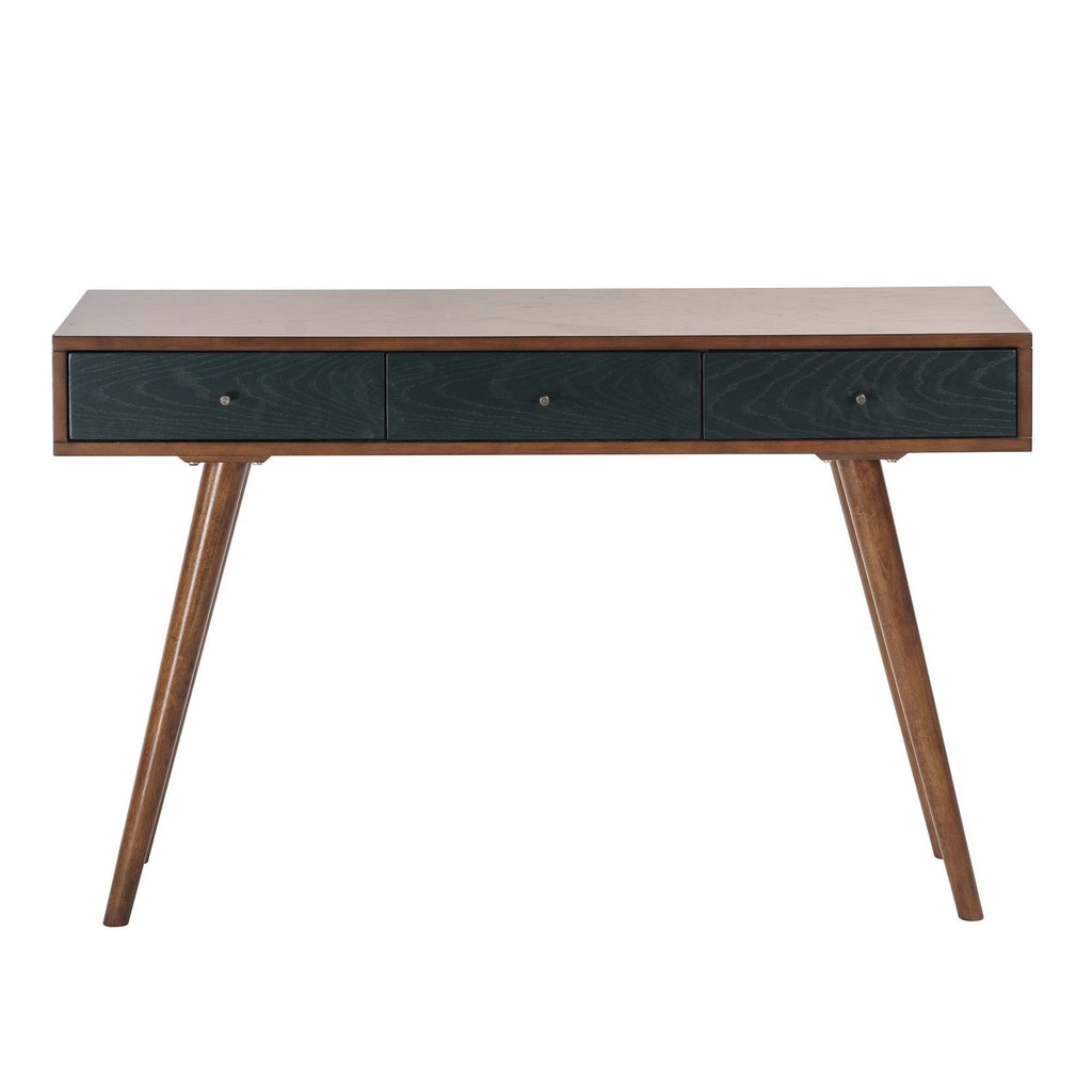 Blue/Pecan 3 Drawer Writing Desk N721652