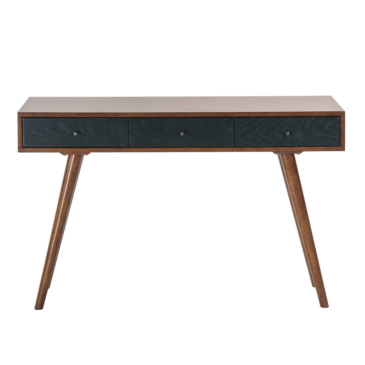Blue/Pecan 3 Drawer Writing Desk N721652