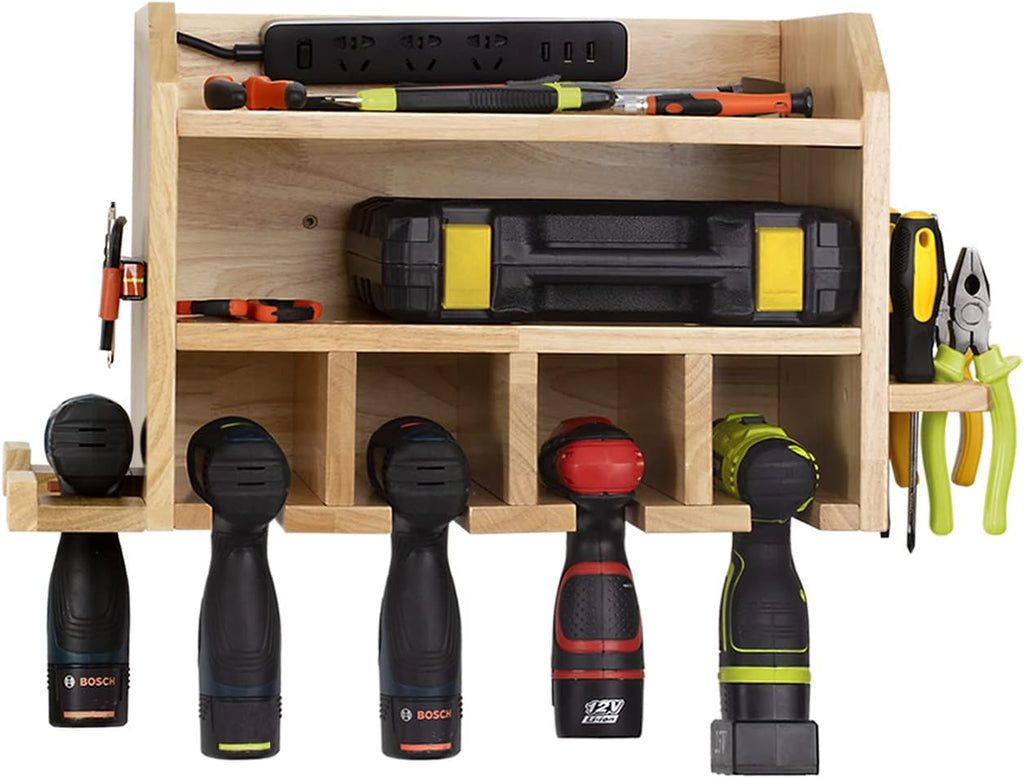 Power Tool Organizer Wall Mount, Drill Holder Storage with 5 Tool Slots R335246