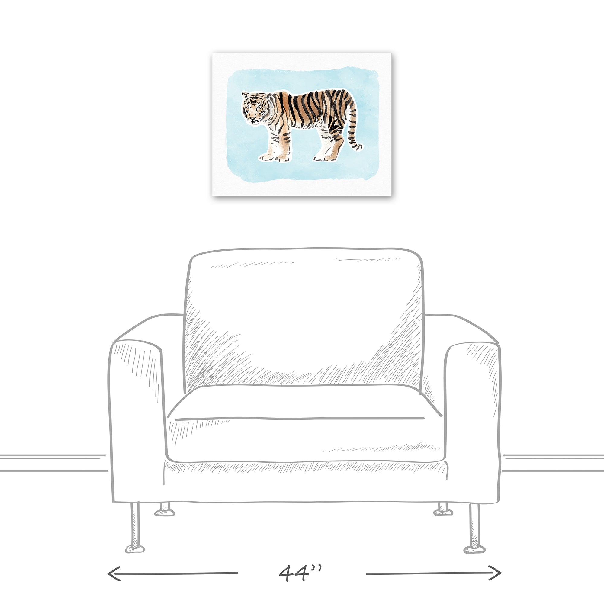 Watercolor Tiger Canvas Wall Art W127