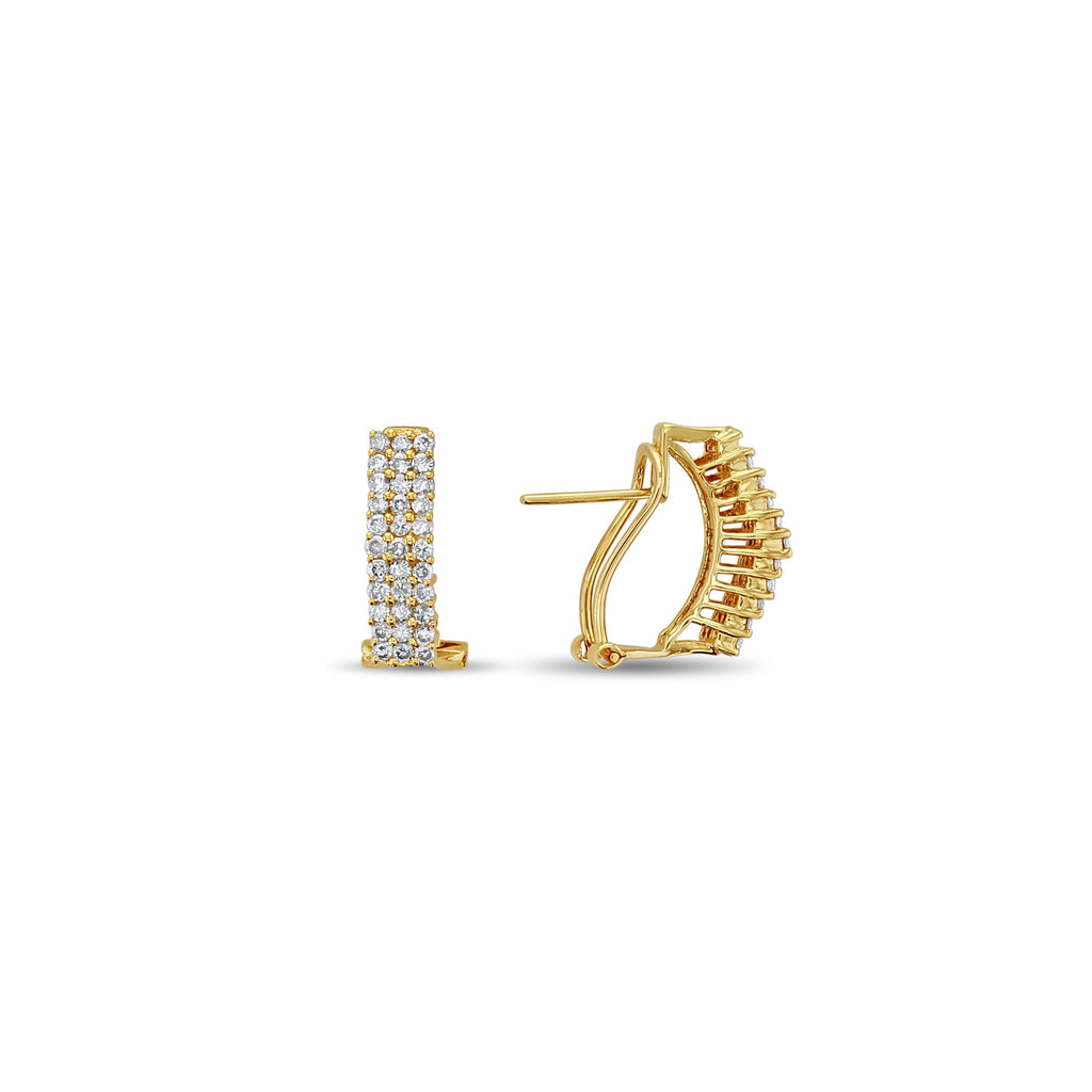 Three Row Diamond Latchback Earrings D96776