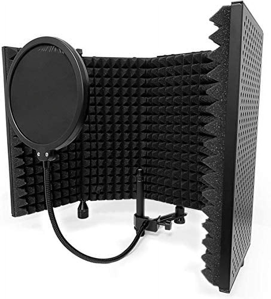 Half Dome Vented Recording Isolation Shield with Desktop Standing Knobs and Microphone Windpop Blocker K39689