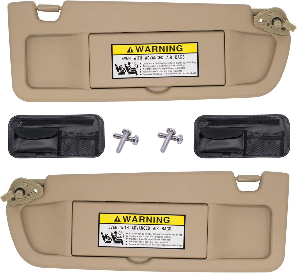 Clear Gray Sun Visor Compatible with Honda Civic 2006-2011, Pack of 2 U6433