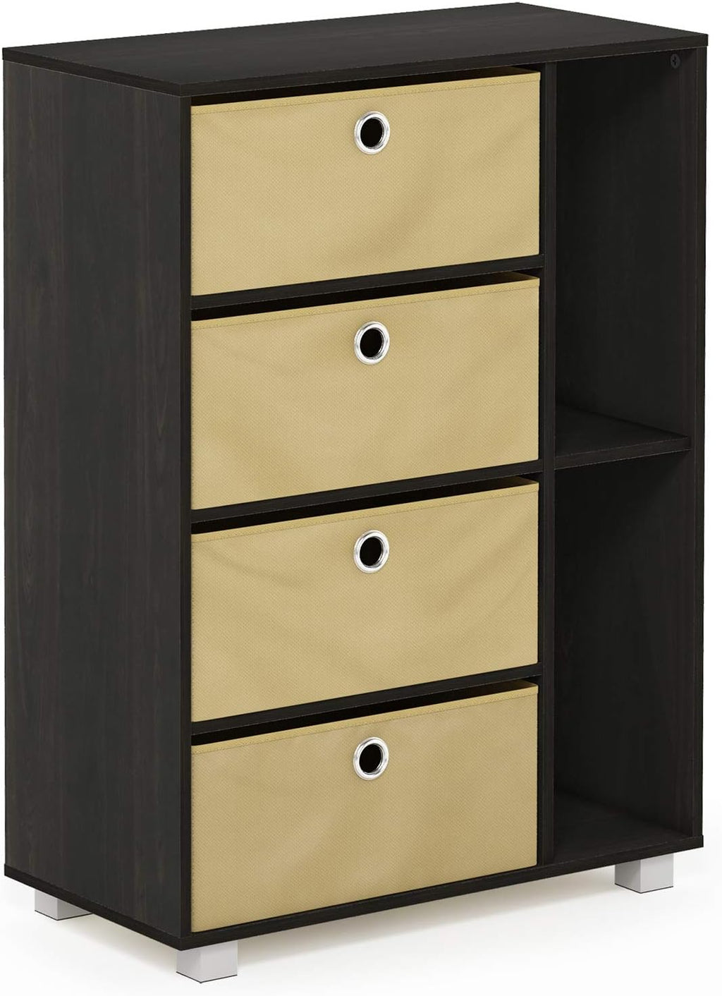 Espresso/Brown 4 Bin Drawers Storage Cabinet Pack of 2 G89366