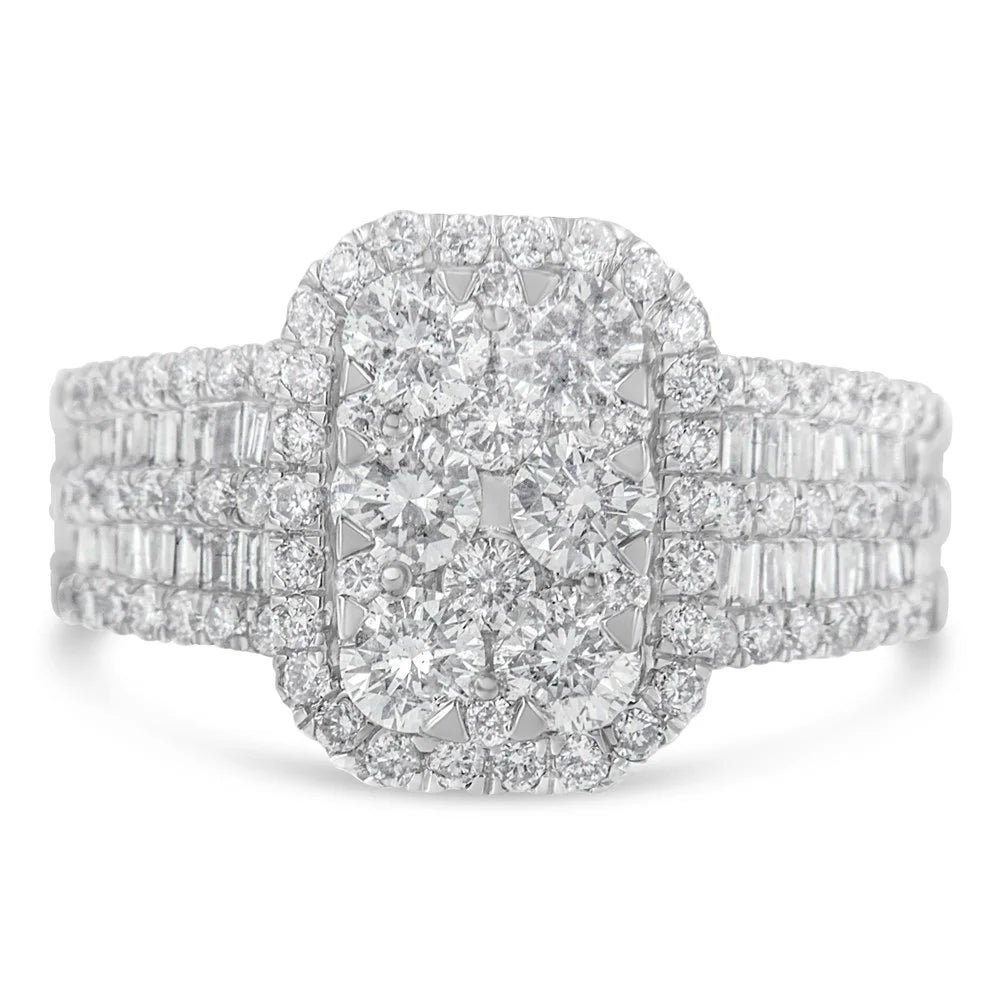 14K White Gold Diamond Cluster Ring L82549