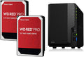 2 Bay NAS DiskStation DS218 Diskless + 2 WD Red Pro 4TB Hard Drives 7200 Class Y81358