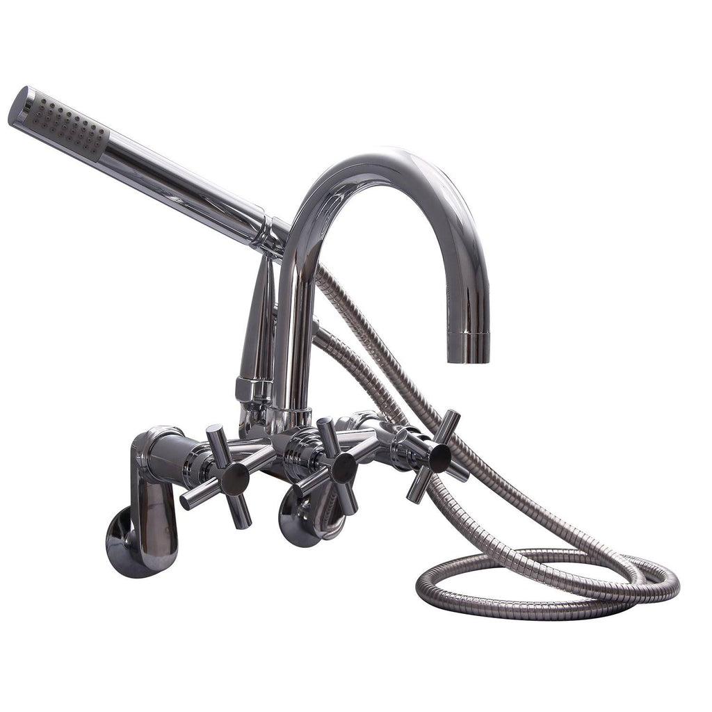 Polished Chrome Tub Diverter Faucet with Hand Shower I5687