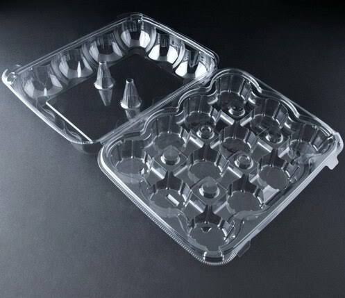 12-Compartment Clear Cupcake Container, 12-Pack N807876