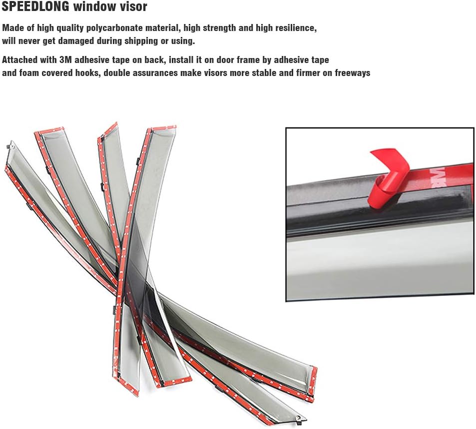 Car Window Visor Vent Shade Deflector Sun/Rain Guards B921260