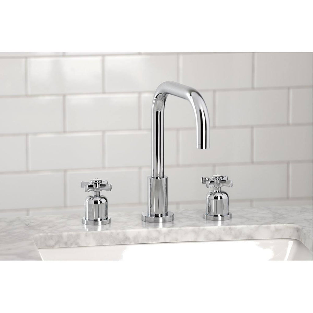 Matte Black Widespread Bathroom Faucet with Brass Pop-Up D271057
