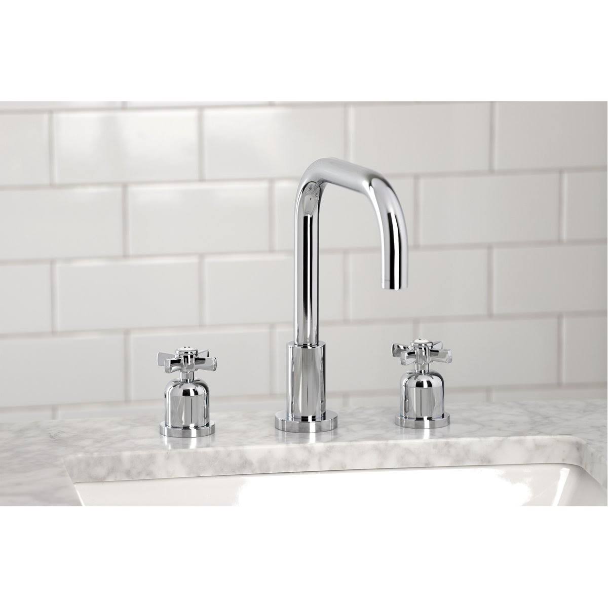 Matte Black Widespread Bathroom Faucet with Brass Pop-Up D271057