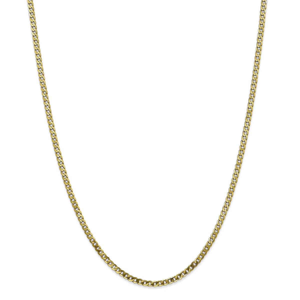 10 Karat Yellow Gold Flat Beveled Curb Chain W41387