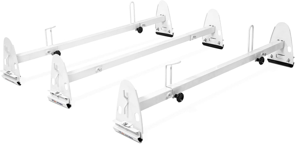 White Square 3 Bar Van Roof Racks with Ladder Stoppers M691640